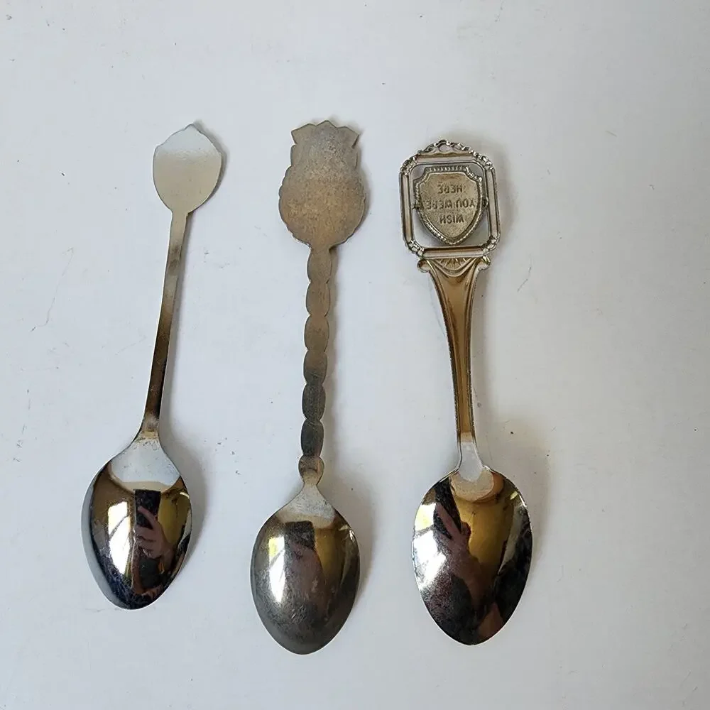 Lot Of 3 Souvenier Spoons Switzerland Osterreich Collector Assorted Vintage